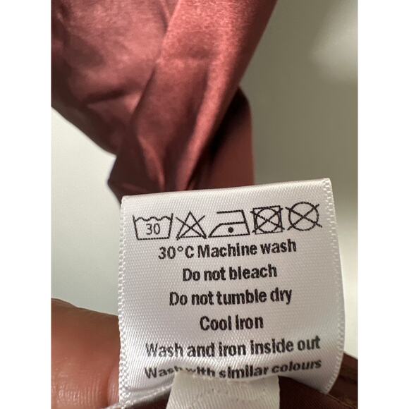 Flounce London Satin Cowl Neck Mini Slip Dress In Chocolate Brown Womens Size 6 - Picture 11 of 11